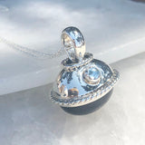 "Silver Dome" Obsidian Pendant
