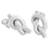 "Kusari Retro" 925 Sterling Silver Single Knot Stud Earrings