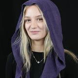 100% Merino Sophie Hood Scarf, Extra Long and Featherlight - PLUM