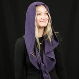 100% Merino Sophie Hood Scarf, Extra Long and Featherlight - PLUM