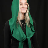 100% Merino Sophie Hood Scarf, Extra Long and Featherlight - FOREST GREEN