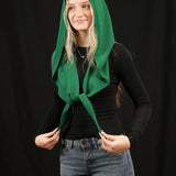 100% Merino Sophie Hood Scarf, Extra Long and Featherlight - FOREST GREEN