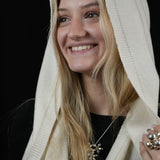 100% Merino Sophie Hood Scarf, Extra Long and Featherlight - PINK