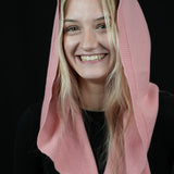100% Merino Sophie Hood Scarf, Extra Long and Featherlight - PINK