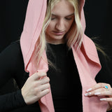 100% Merino Sophie Hood Scarf, Extra Long and Featherlight - PINK