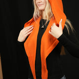 100% Merino Sophie Hood Scarf, Extra Long and Featherlight - ORANGE