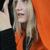 100% Merino Sophie Hood Scarf, Extra Long and Featherlight - ORANGE