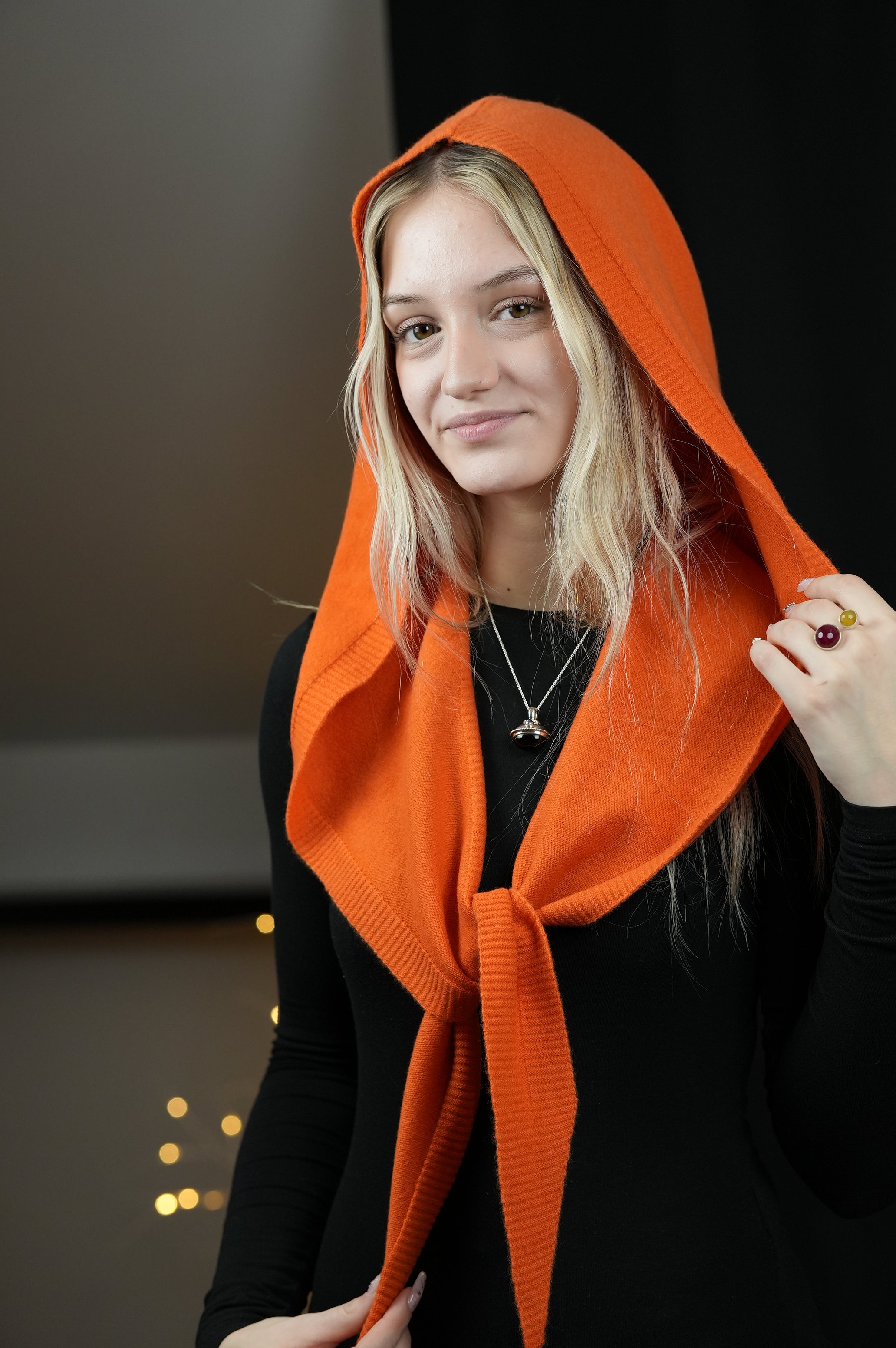 100% Merino Sophie Hood Scarf, Extra Long and Featherlight