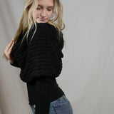 Scarf with Sleeves - Charcoal Black