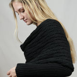 Scarf with Sleeves - Charcoal Black
