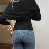 Scarf with Sleeves - Charcoal Black