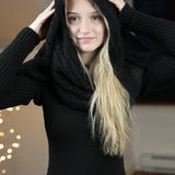 Scarf with Sleeves - Charcoal Black