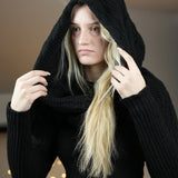 Scarf with Sleeves - Charcoal Black