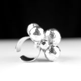 "Speakeasy" 925 Sterling Silver Hammered Cluster Sphere Ring