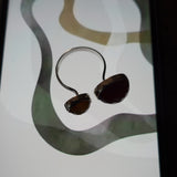 "Bonnie and Clyde" 925 Sterling Silver Ring featuring 2 Agatha Synthetic Stones