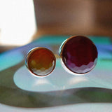 "Bonnie and Clyde" 925 Sterling Silver Ring featuring 2 Agatha Synthetic Stones