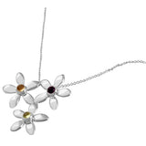 "Amophylia" 925 Sterling Silver Pendant Necklace with 3 Gemstones