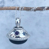 "Silver Dome" Obsidian Pendant