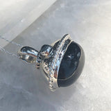 "Silver Dome" Obsidian Pendant