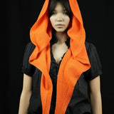 Triangle Mohair Hood Scarf, Extra Long and Featherlight - ORANGE