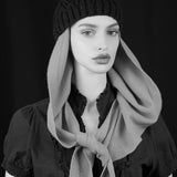 Triangle Mohair Hood Scarf, Extra Long and Featherlight - FOREST GREEN