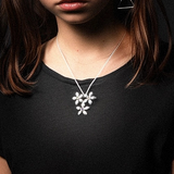 "Amophylia" 925 Sterling Silver Pendant Necklace with 3 Gemstones