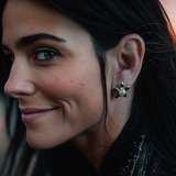 "Pearl Petaliqua" 925 Sterling Silver Stud Earring with Center Pearl