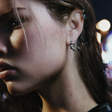 "Kusari Retro" 925 Sterling Silver Single Knot Stud Earrings