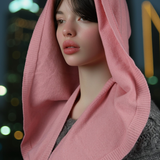 Triangle Mohair Hood Scarf, Extra Long and Featherlight - PINK