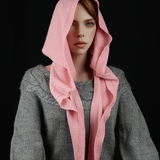 Triangle Mohair Hood Scarf, Extra Long and Featherlight - PINK