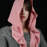 Triangle Mohair Hood Scarf, Extra Long and Featherlight - PINK