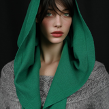 Triangle Mohair Hood Scarf, Extra Long and Featherlight - FOREST GREEN