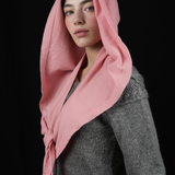 Triangle Mohair Hood Scarf, Extra Long and Featherlight - PINK