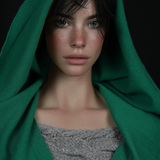Triangle Mohair Hood Scarf, Extra Long and Featherlight - FOREST GREEN