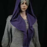 Triangle Mohair Hood Scarf, Extra Long and Featherlight - PLUM
