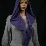 Triangle Mohair Hood Scarf, Extra Long and Featherlight - PLUM