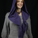 Triangle Mohair Hood Scarf, Extra Long and Featherlight - PLUM