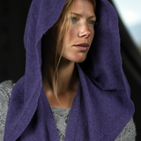 Triangle Mohair Hood Scarf, Extra Long and Featherlight - PLUM
