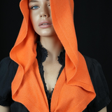 Triangle Mohair Hood Scarf, Extra Long and Featherlight - ORANGE