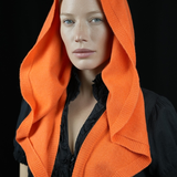 Triangle Mohair Hood Scarf, Extra Long and Featherlight - ORANGE