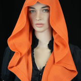 Triangle Mohair Hood Scarf, Extra Long and Featherlight - ORANGE