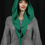 Triangle Mohair Hood Scarf, Extra Long and Featherlight - FOREST GREEN