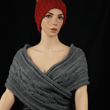 Unique Infinity Scarf made with clotted yarn