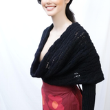 Scarf with Sleeves - Charcoal Black