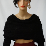 Scarf with Sleeves - Charcoal Black